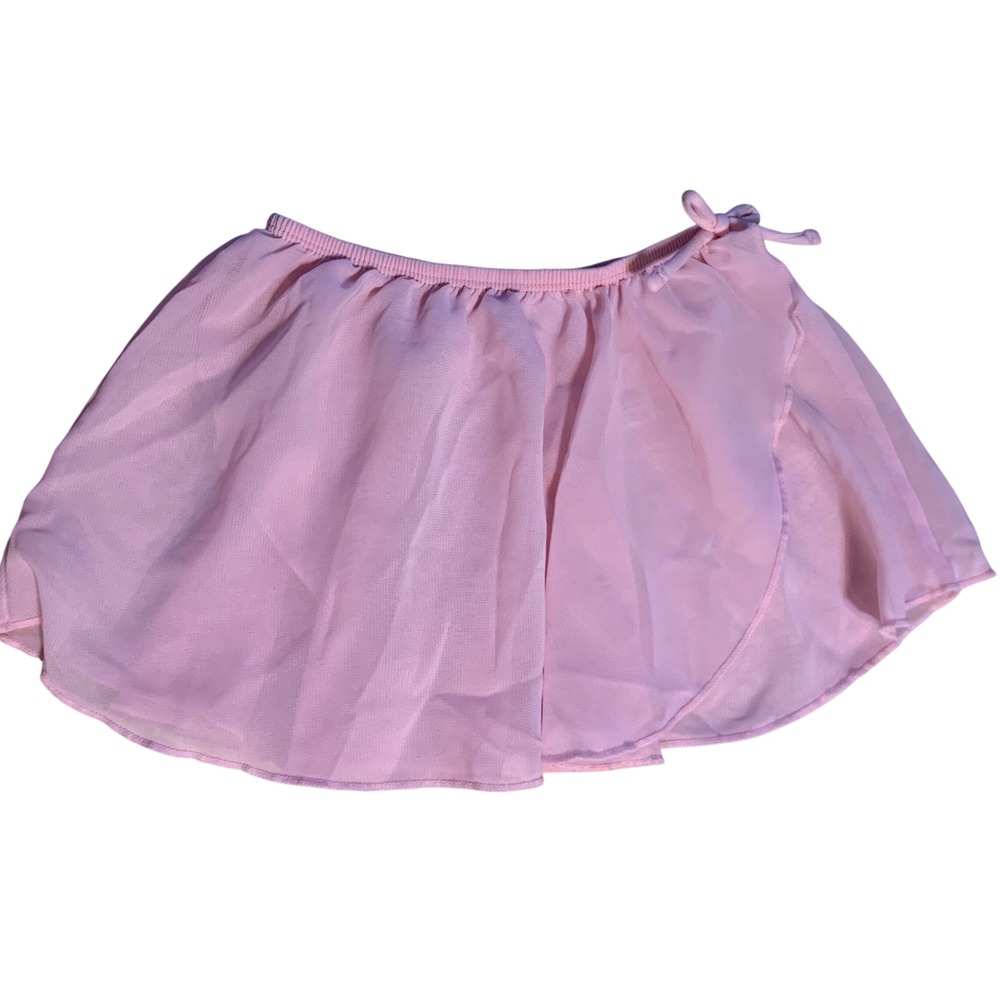 Moret Kids Ballet Wrap Skirt Size 6/7 Pink Sheer Chiffon Dancewear Fairycore